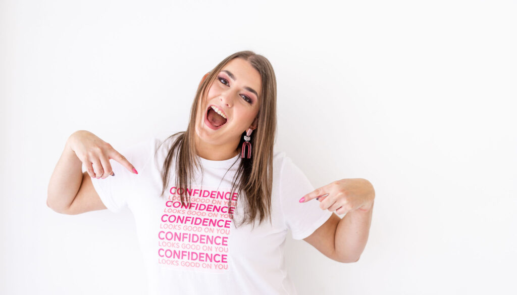 Woman practising simple self-love strategies to build body confidence